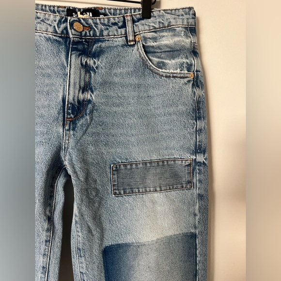 NWT SER.O.YA Heidi Straight Leg Patch Jean 29x35 in Coastline - Picture 7 of 15